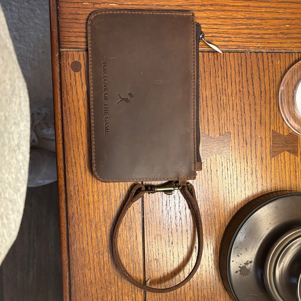 Baseballism Brown Leather Wristlet “For the love of the game”